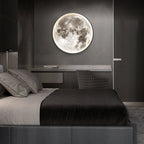 Contemporary Nordic Earth Moon Acrylic Round LED Wall Sconce Lamp For Bedroom