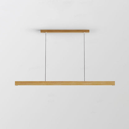Modern Minimalist Straight Line Wood LED Island Light Pendant Light for Dining Room