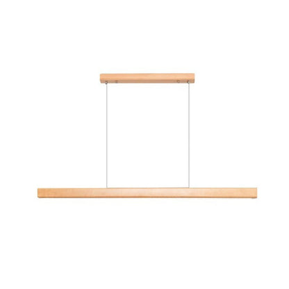 Modern Minimalist Straight Line Wood LED Island Light Pendant Light for Dining Room