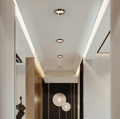 Modern Minimalist Round Aluminum Acrylic LED Downlight Flush Mount Ceiling Light for Living Room