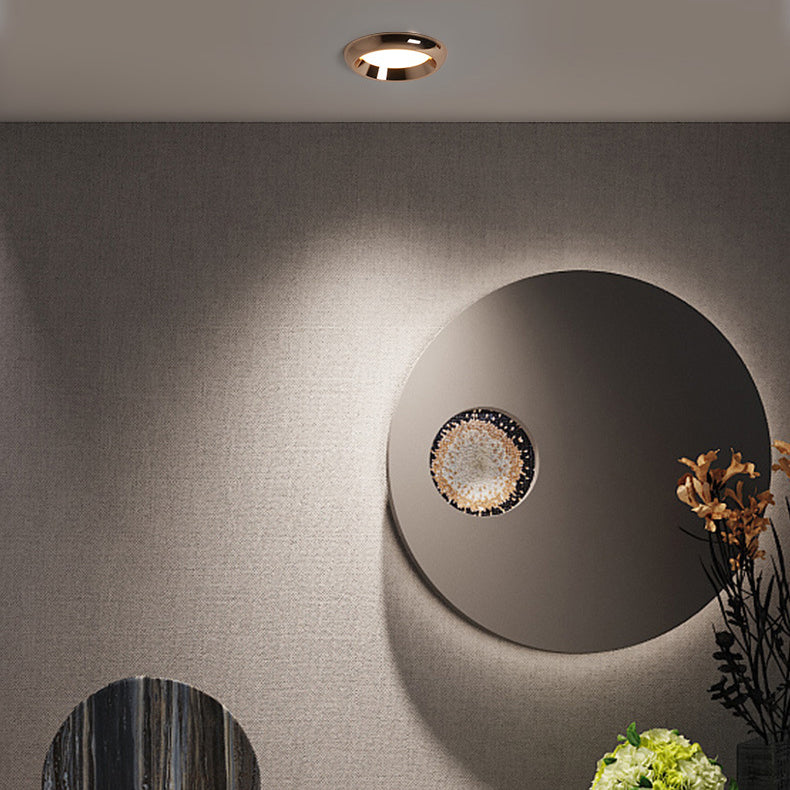 Modern Minimalist Round Aluminum Acrylic LED Downlight Flush Mount Ceiling Light for Living Room