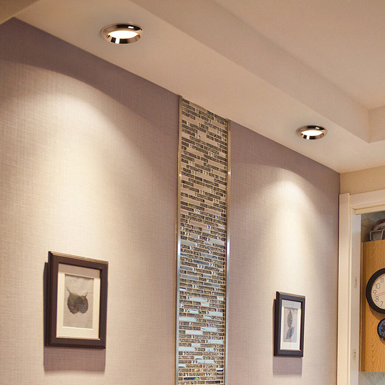 Modern Minimalist Round Aluminum Acrylic LED Downlight Flush Mount Ceiling Light for Living Room