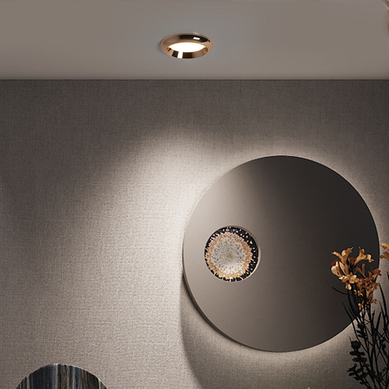 Modern Minimalist Round Aluminum Acrylic LED Downlight Flush Mount Ceiling Light for Living Room