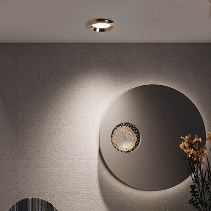 Modern Minimalist Round Aluminum Acrylic LED Downlight Flush Mount Ceiling Light for Living Room