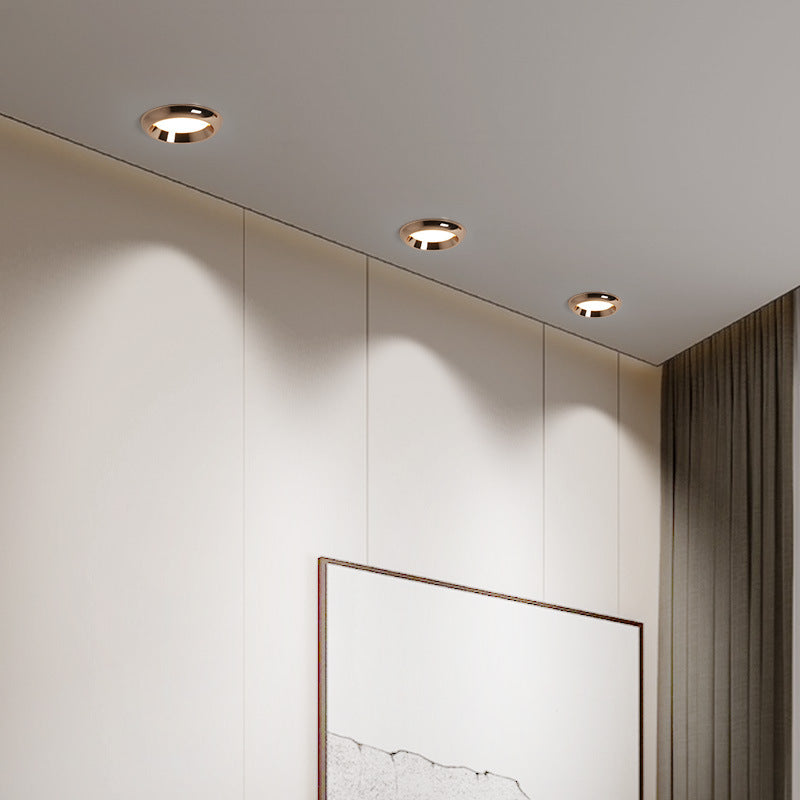 Modern Minimalist Round Aluminum Acrylic LED Downlight Flush Mount Ceiling Light for Living Room