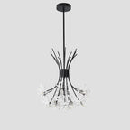Contemporary Luxury Dandelion Crystal Firework Iron Frame 13/19-light Chandelier for Living Room BulbSquare