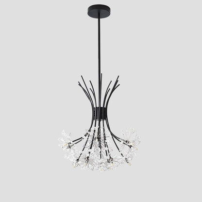 Contemporary Luxury Dandelion Crystal Firework Iron Frame 13/19-light Chandelier for Living Room