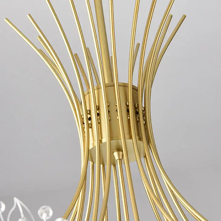 Contemporary Luxury Dandelion Crystal Firework Iron Frame 13/19-light Chandelier for Living Room BulbSquare