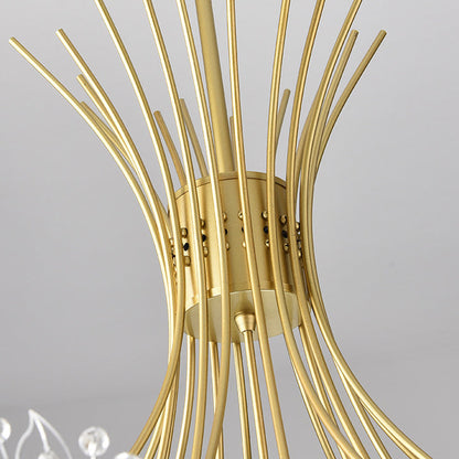Contemporary Luxury Dandelion Crystal Firework Iron Frame 13/19-light Chandelier for Living Room