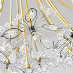 Contemporary Luxury Dandelion Crystal Firework Iron Frame 13/19-light Chandelier for Living Room BulbSquare