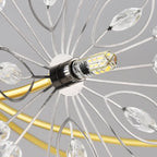Contemporary Luxury Dandelion Crystal Firework Iron Frame 13/19-light Chandelier for Living Room BulbSquare