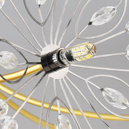 Contemporary Luxury Dandelion Crystal Firework Iron Frame 13/19-light Chandelier for Living Room