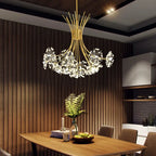 Contemporary Luxury Dandelion Crystal Firework Iron Frame 13/19-light Chandelier for Living Room BulbSquare