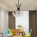 Contemporary Luxury Dandelion Crystal Firework Iron Frame 13/19-light Chandelier for Living Room BulbSquare