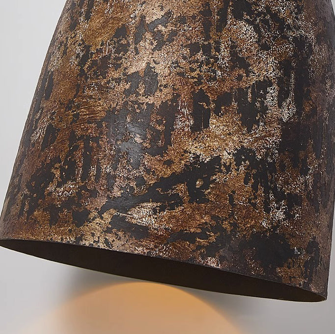 Traditional Japanese Wabi-sabi Hand Painted Steel Round 1-light Pendant Light for Dining Room