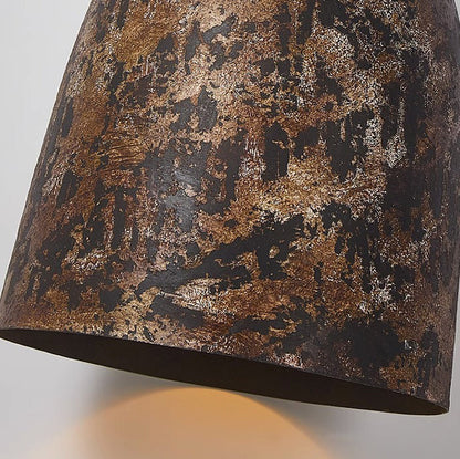 Traditional Japanese Wabi-sabi Hand Painted Steel Round 1-light Pendant Light for Dining Room