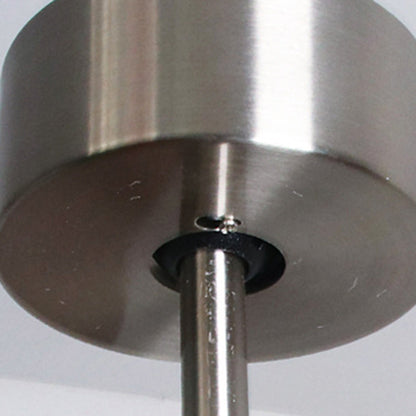 Contemporary Retro Round Glass Shade Solid Wood Fan Blade LED Downrod Ceiling Fan Light For Bedroom