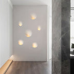 Modern Minimalist Recessed Plaster Round 1-Light Wall Sconce Lamp For Living Room