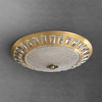 Contemporary Luxury Copper Acrylic Round LED Flush Mount Ceiling Light For Bedroom