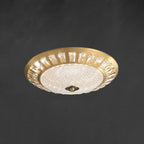 Contemporary Luxury Copper Acrylic Round LED Flush Mount Ceiling Light For Bedroom