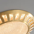 Contemporary Luxury Copper Acrylic Round LED Flush Mount Ceiling Light For Bedroom