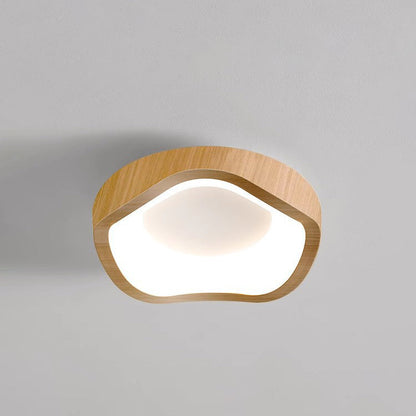 Traditional Japanese Corrugated Iron Pe LED Flush Mount Ceiling Light for Living Room