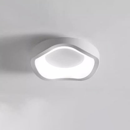 Traditional Japanese Corrugated Iron Pe LED Flush Mount Ceiling Light for Living Room