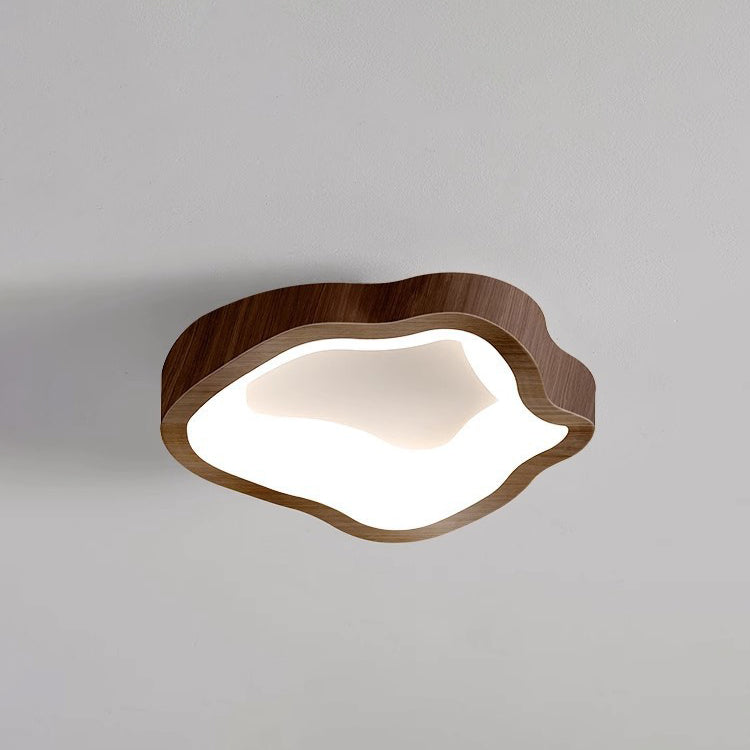 Traditional Japanese Corrugated Iron Pe LED Flush Mount Ceiling Light for Living Room