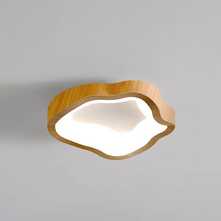 Traditional Japanese Corrugated Iron Pe LED Flush Mount Ceiling Light for Living Room
