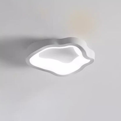 Traditional Japanese Corrugated Iron Pe LED Flush Mount Ceiling Light for Living Room