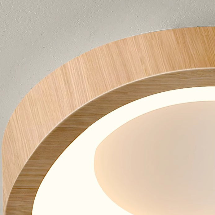 Traditional Japanese Corrugated Iron Pe LED Flush Mount Ceiling Light for Living Room