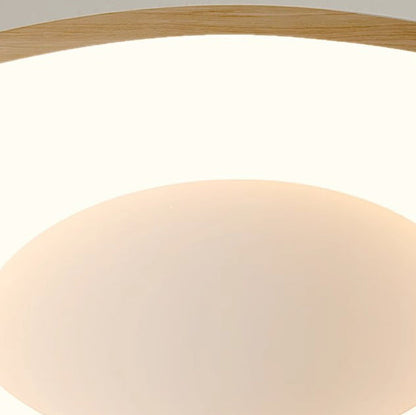 Traditional Japanese Corrugated Iron Pe LED Flush Mount Ceiling Light for Living Room