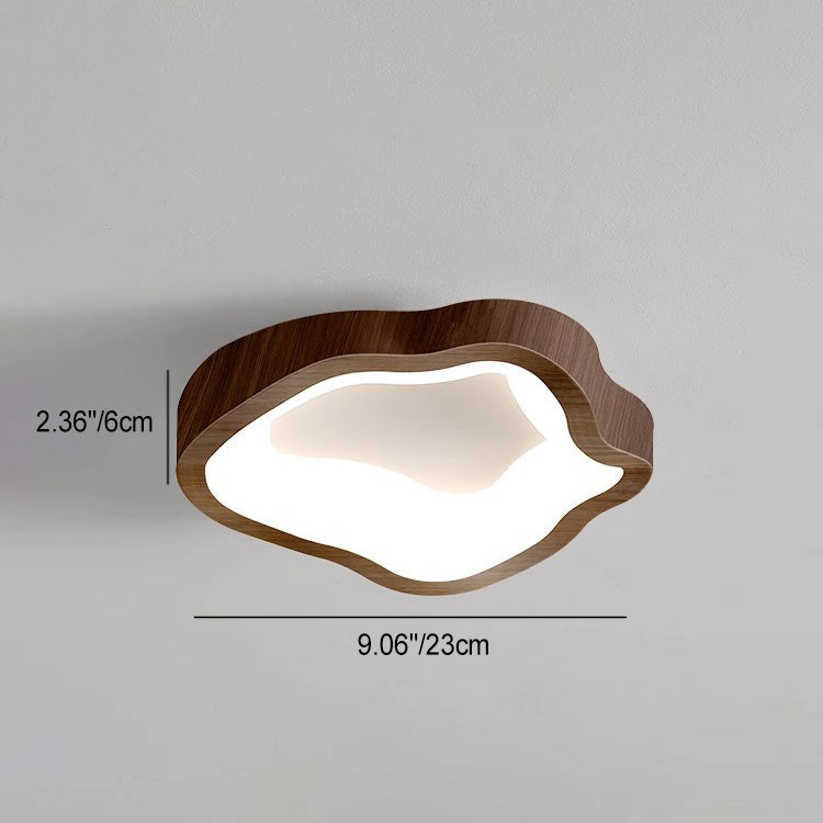 Traditional Japanese Corrugated Iron Pe LED Flush Mount Ceiling Light for Living Room