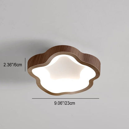 Traditional Japanese Corrugated Iron Pe LED Flush Mount Ceiling Light for Living Room