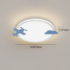 Contemporary Nordic Iron Aluminum Corsair Aircraft LED Flush Mount Ceiling Light For Living Room