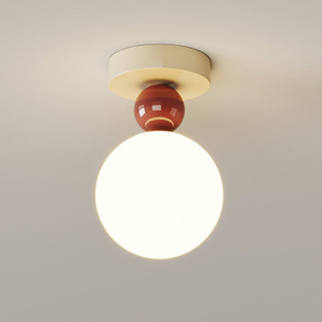 Contemporary Nordic Iron 3d Printed Resin Moon Shade 1-light Semi-flush Mount Ceiling Light for Living Room