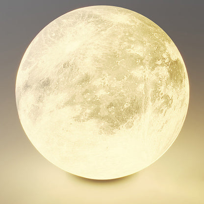 Contemporary Nordic Iron 3d Printed Resin Moon Shade 1-light Semi-flush Mount Ceiling Light for Living Room
