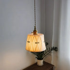 Traditional French Antique Brass Glazed Printed Ceramic Round 1-light Pendant Light for Living Room Lumendat