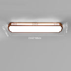 Traditional Chinese Long Strip Iron Enamel Lotus LED Flush Mount Ceiling Light For Living Room