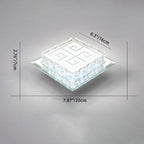 Contemporary Luxury Square Glass Crystal LED Flush Mount Ceiling Light For Living Room