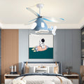 Lumendat Contemporary Creative Cartoon Helicopter Iron Acrylic LED Kids Downrods Ceiling Fan Light For Bedroom Lumendat