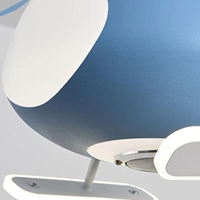 Lumendat Contemporary Creative Cartoon Helicopter Iron Acrylic LED Kids Downrods Ceiling Fan Light For Bedroom Lumendat