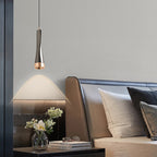 Contemporary Scandinavian Liftable Aluminum Long Strip LED Pendant Light For Bedroom