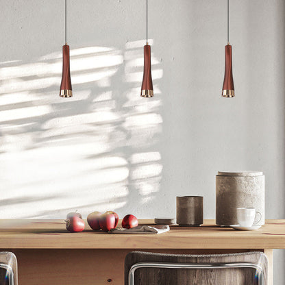 Contemporary Scandinavian Liftable Aluminum Long Strip LED Pendant Light For Bedroom