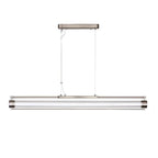 Modern Minimalist Long Strip Iron Glass LED Pendant Light Island Light For Dining Room
