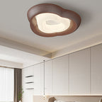 Contemporary Simplicity Curved Iron PE Imitation Wood Grain LED Flush Mount Ceiling Light For Bedroom Lumendat