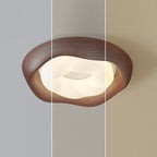 Contemporary Simplicity Curved Iron PE Imitation Wood Grain LED Flush Mount Ceiling Light For Bedroom Lumendat