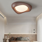 Contemporary Simplicity Curved Iron PE Imitation Wood Grain LED Flush Mount Ceiling Light For Bedroom Lumendat