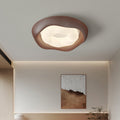 Contemporary Simplicity Curved Iron PE Imitation Wood Grain LED Flush Mount Ceiling Light For Bedroom Lumendat