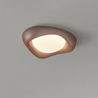 Contemporary Simplicity Curved Iron PE Imitation Wood Grain LED Flush Mount Ceiling Light For Bedroom Lumendat